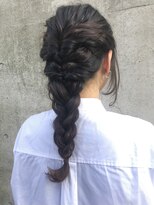 △結婚式お呼ばれアレンジヘアセット編み下ろしアレンジ