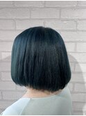 ブリーチ/ハイトーン/グリーン/ボブ/内巻き/小顔