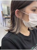 インナーカラーイヤリングカラーダブルカラーグレージュ波巻き◎