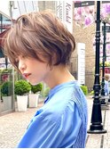 ★◎斜めバンググレージュカラーシルキーベージュデザインカラー