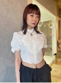 前下がりボブ×レッドカラー【本多身和子】