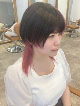 ジュネス 奈良橿原(Jeunesse) ウルフカット×インナーカラーピンク