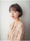ナチュラルミニボブ×シースルーバング