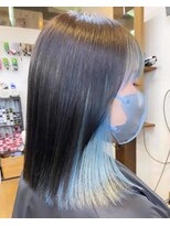 アンプヘアー(imp HAIR)&nbsp;インナーカラー 水色