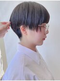 【morio 原宿】前髪あり　刈り上げハンサムショート　グレージュ