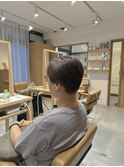 ハンサムショート刈り上げショート白髪ぼかしハイライト40代50代