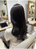 レイヤーカット/艶髪ウェーブ/ダークブラウン
