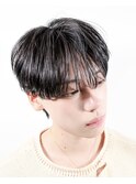 シースルーマッシュニュアンスパーマ黒髪韓国マッシュ
