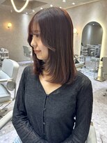 ジーナ 天神(Zina)&nbsp;レイヤーカット/顔周りカット/ザクザクレイヤー/ボルドーカラー