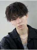 ルーズパーマショートマッシュ刈り上げツーブロック