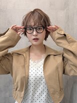ラベル 渋谷(LAVEL) レイヤーショートミルクティーブラウンベージュシースルー