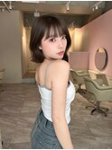 韓国ベージュ×似合わせボブ/ブリーチなしダブルカラー◎新宿n