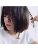 切りっぱなしボブとダークアッシュグレージュ
