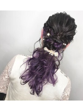 オースト ヘアー ステラ 新宿店(Aust hair Stella) 【Aust】ゆるふわアレンジ、ダウンスタイル　グラデーション