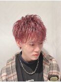 【津賀 涼】お客様photo☆ベリーピンク韓国マッシュショート☆