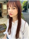 《PearL》アプリコットレッドとシースルーバング