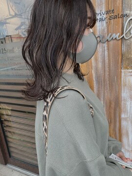 バンビ プライベート サロン(Bambi private salon) カーキハイライト*切りっぱなしレイヤー*Bambi 丸山健介