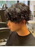 波巻きスパイラル×センターパート