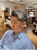 大人メンズカット七三分け