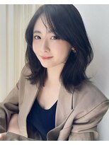 小顔　ネビージュ グレージュ　レイヤーカット