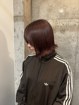 キャンバスアニュー 川崎(canvas anew.) 外はねボブ 赤みブラウン/川崎