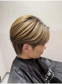 熊本毛流れセンターパート　ニュアンスパーマ　メンズカット