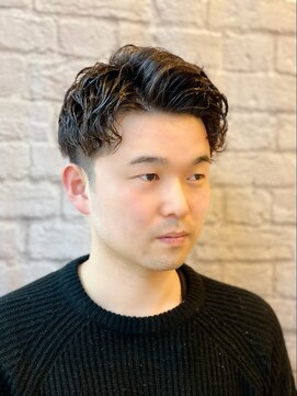 ヘアサロン 銀座マツナガ新宿店(hair salon) メンズパーマ×右パートアップバング【新宿/理容室/バーバー】