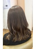 外ハネゆるふわミディアム＊透け感ベージュ