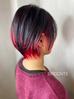 ブロカント ラックスビー 立川北口店(BROCANTE LUXBE) インナーカラー 韓国 red 赤髪 ショートボブ