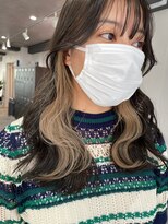 ツキ 横浜店(tuki)&nbsp;イヤリングカラーインナーカラーハイライトフェイスフレーミング