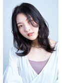 【UNIX溝口】くびレイヤーこなれミディ美髪黒髪