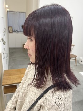 オンド(onde) チェリーレッドカラーボブ