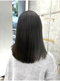 韓国顔まわりレイヤーカットグレージュオリーブベージュブラウン