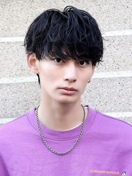 アーリー(Ali'i) ソフトツイストパーマブルーブラック韓国マッシュ