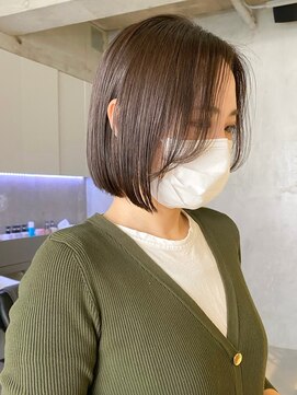 エリマ 横浜西口(elima) 横浜西口ショートボブ顔周りレイヤーカットベージュブラウン