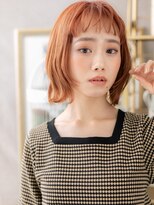 カバーヘア ブリス 北浦和(COVER HAIR bliss)&nbsp;フレンチガーリーオン眉前下がりボブパーマc6北浦和10代20代30代