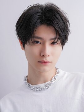 センス 渋谷 宇田川交番前(SENSE) ブルーブラック 韓国マッシュ フェザーパーマ コンマバング