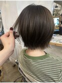 ボブレイヤー×オリーブベージュ
