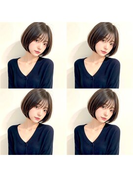 ツヤ感ナチュラル小顔ショートボブ