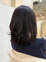 ウミネコ美容室 センター北hanare店(Umineko美容室) ダークブラウンの上品レイヤーミディアム
