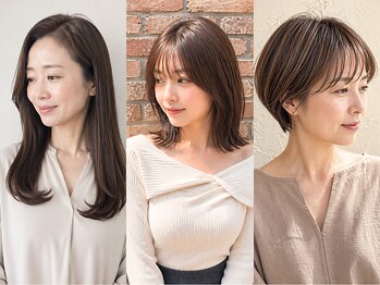 ヘアーアンドメイクサワ 佐久店(sawa)の写真/髪や頭皮に優しいこだわりの商材でダメージを最小限に抑えながらトレンド感溢れるスタイルを実現♪