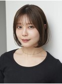 表参道白髪ぼかしハイライトミディアムボブアッシュグレー50代