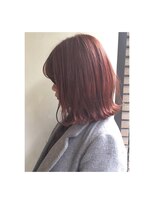 ナック ウメダ(knack UMEDA)&nbsp;深みred color×切りっぱなしボブ　guest snap◎20代30代