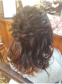 ルーズねじりハーフアップ(^O^)