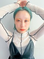 ストレートボブ_Aラインボブかきあげロングマロンベージュ_28512