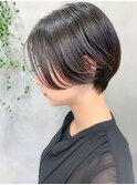 黒髪ショート、ショートボブ、ハンサムショート、耳掛け