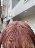 伸ばしかけボブ☆コーラルピンク