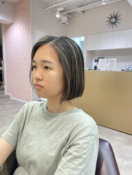 フェイス 石川町 (FACE) 極細ハイライト × ボブ