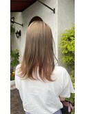 インナーカラー　ベージュ×オレンジ