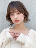 前髪 ネビージュ ボブルフ 黒髪 ワンレン 小顔 "